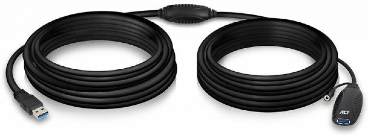 Кабел ACT AC6110, USB-A мъжко - женско, 10 м, 5 Gbps, Черенна ниска цена с бърза доставка - BestPC.BG