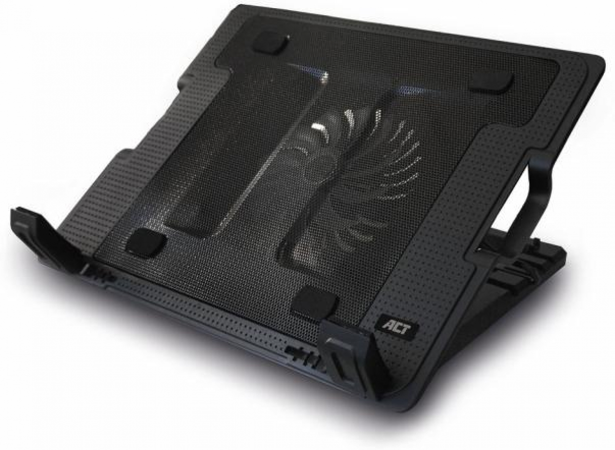 Поставка за лаптоп ACT, До 17", С един вентилатор, 2 x USB хъб, Чернана ниска цена с бърза доставка - BestPC.BG