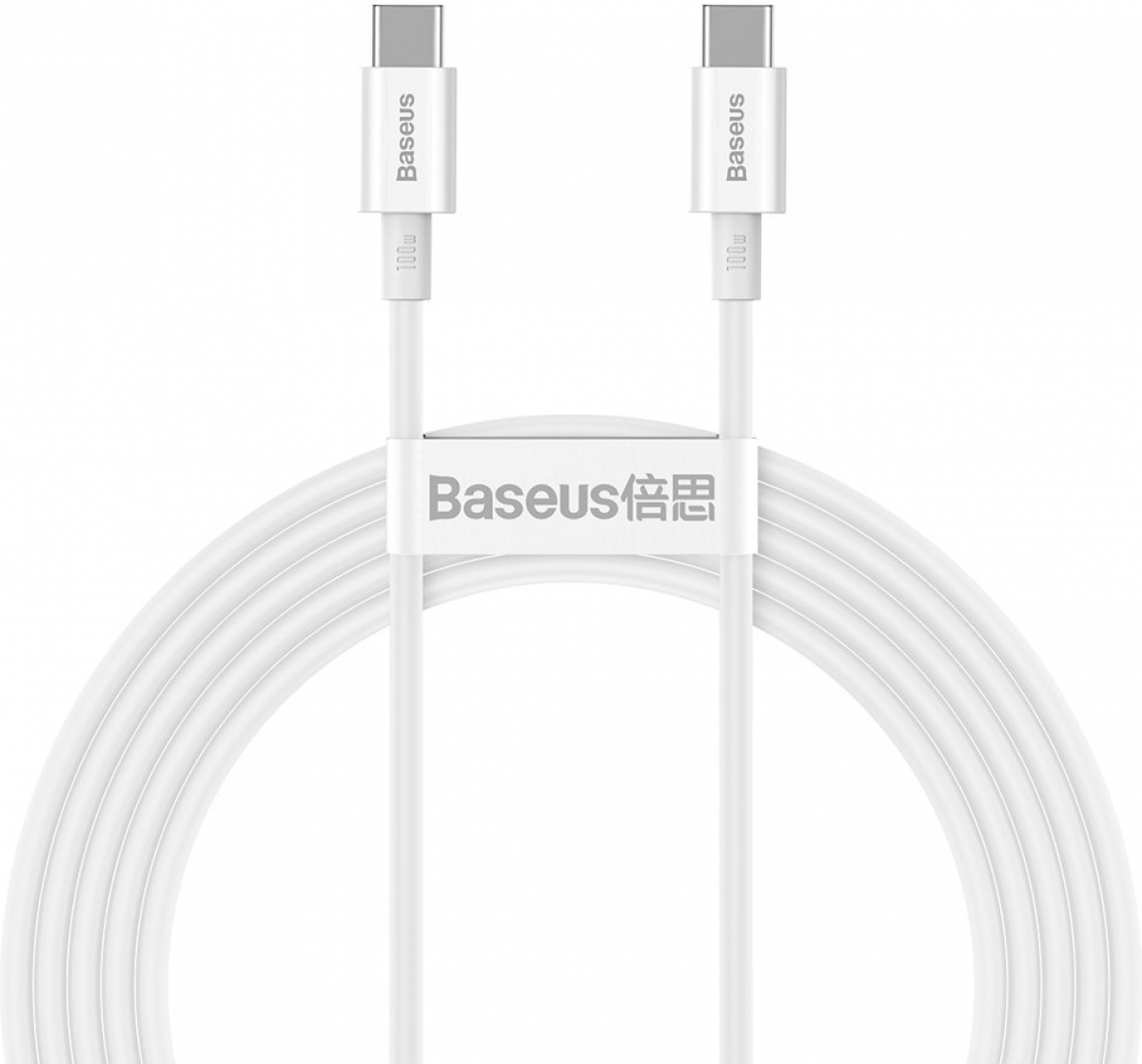 Кабел/адаптер Baseus Superior CATYS-C02 USB Type C - USB Type C QC - PD - FCP 100W 5A 20V 2м - бялна ниска цена с бърза доставка - BestPC.BG