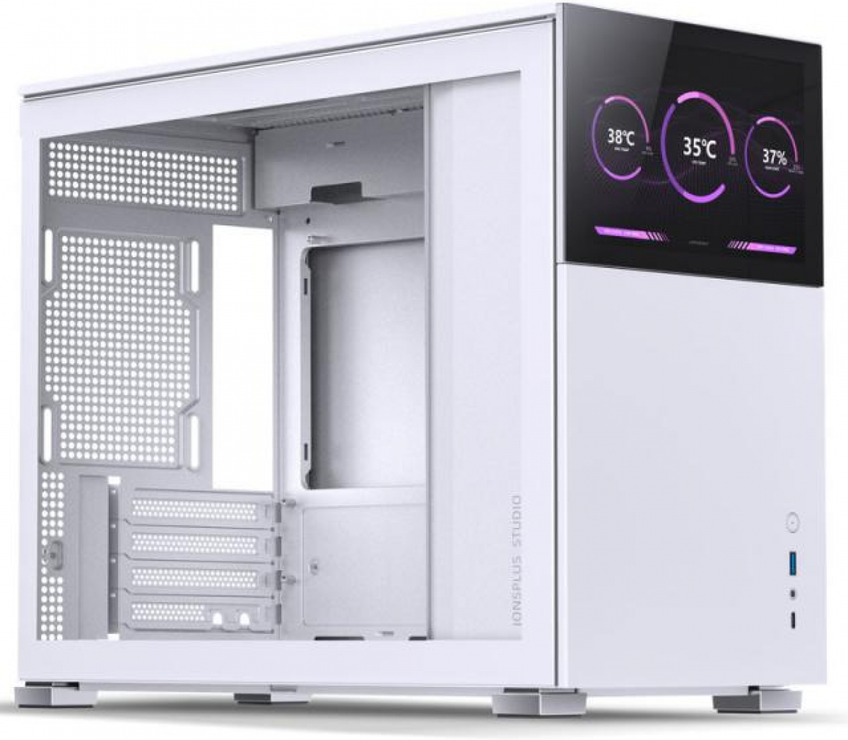 Кутия Jonsbo D31 Screen TG, mATX, Бялна ниска цена с бърза доставка - BestPC.BG