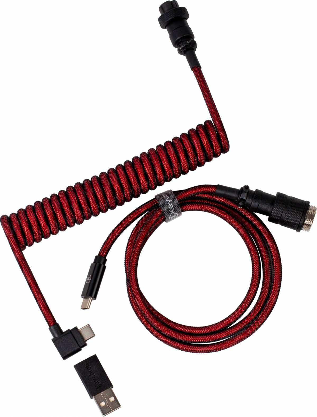 Кабел за клавиатура Keychron Premium Coiled Aviator, USB-C - USB-C, Червенна ниска цена с бърза доставка - BestPC.BG