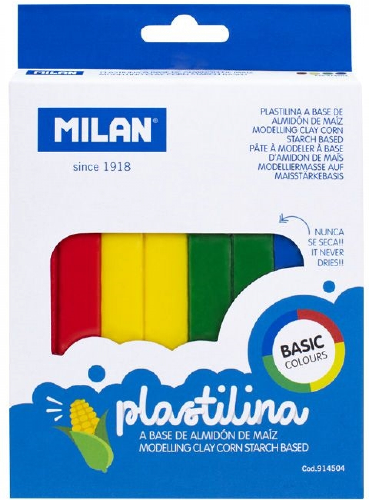 Milan Пластилин, 330 g, 4 цвятана ниска цена с бърза доставка - BestPC.BG