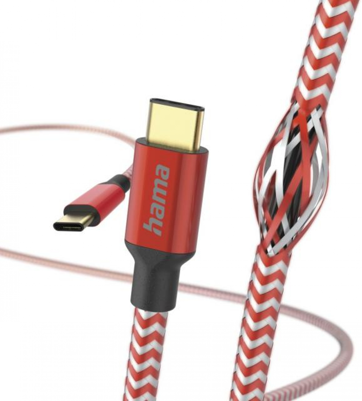Кабел/адаптер HAMA Reflective, USB Type-C мъжко - USB Type-C мъжко, 480 Mbps, 1.5 м., Червенна ниска цена с бърза доставка - BestPC.BG