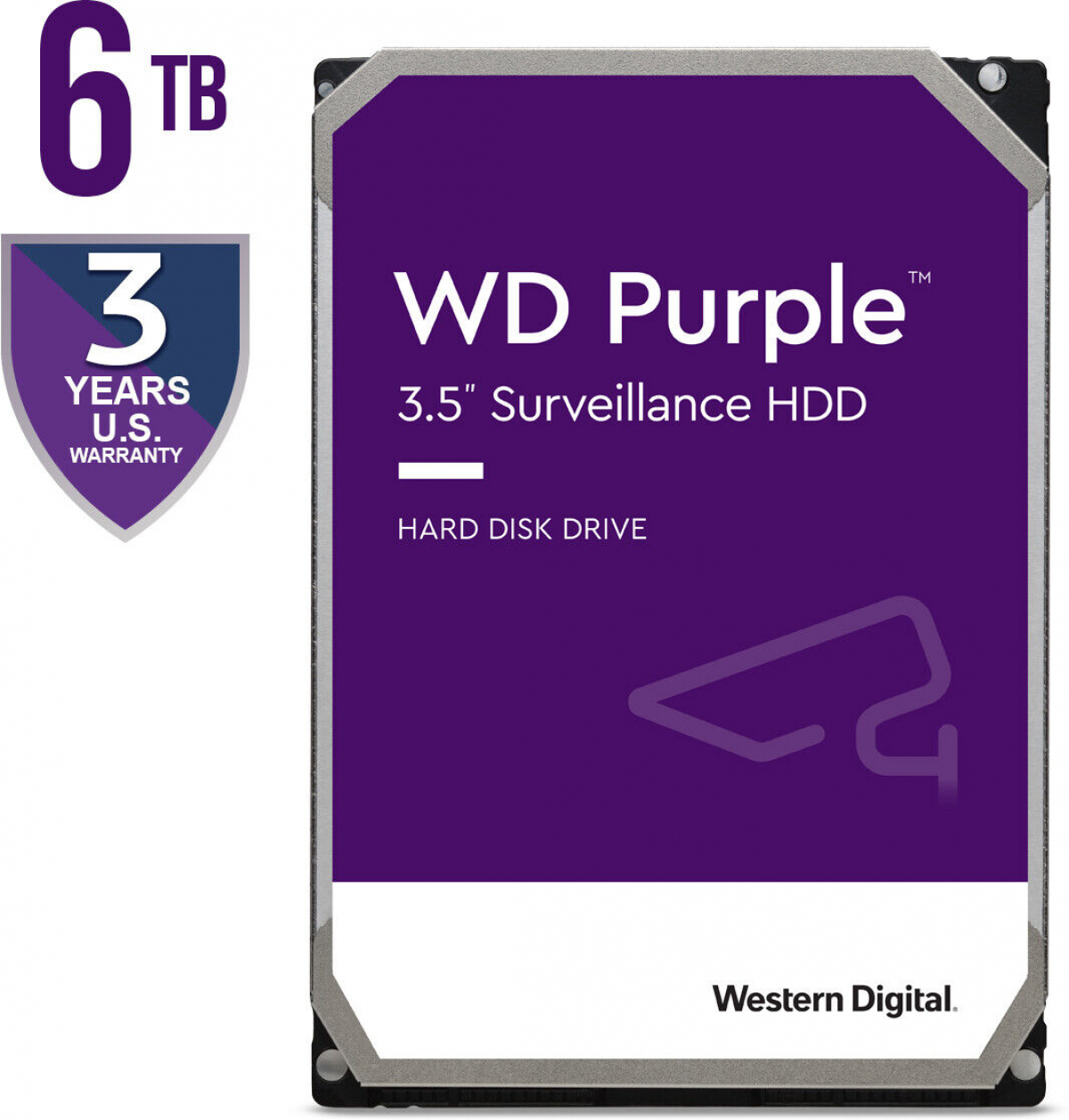HDD за DVR-видеонаблюдение HDD Video Surveillance WD Purple 6TB CMR, 3.5\'\', 256MB, 5400 rpm, SATA 6Gbps, TBW: 180на ниска цена с бърза доставка - BestPC.BG