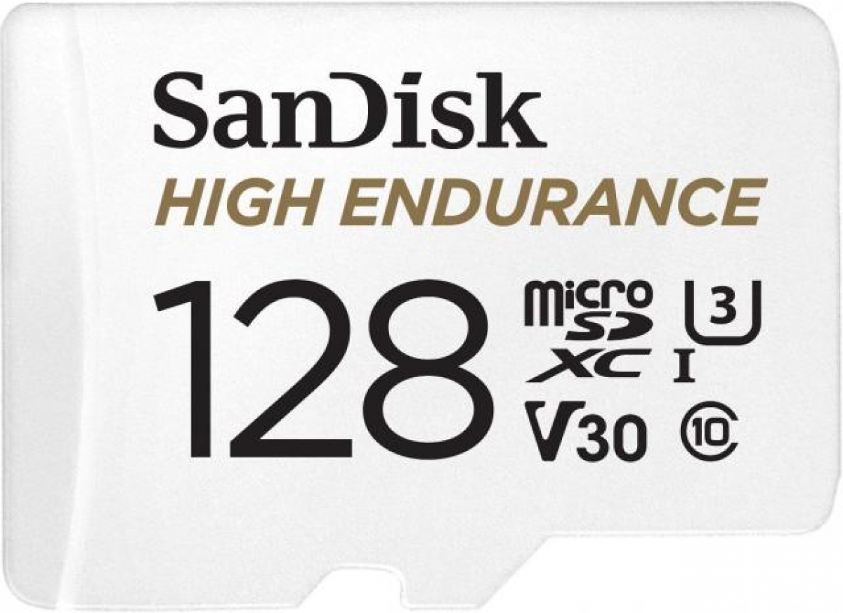 SANDISK High Endurance, SD Адаптер, micro SDXC UHD, V30, 128GB, Class 10на ниска цена с бърза доставка - BestPC.BG