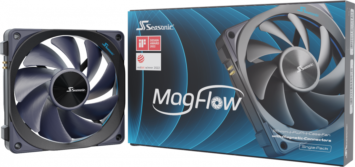 Вентилатор SEASONIC MagFlow, 120 мм, 2000 RPM, 63.3 CFM, 33.7 dBA, 12 V, 0.10 A, FDBна ниска цена с бърза доставка - BestPC.BG