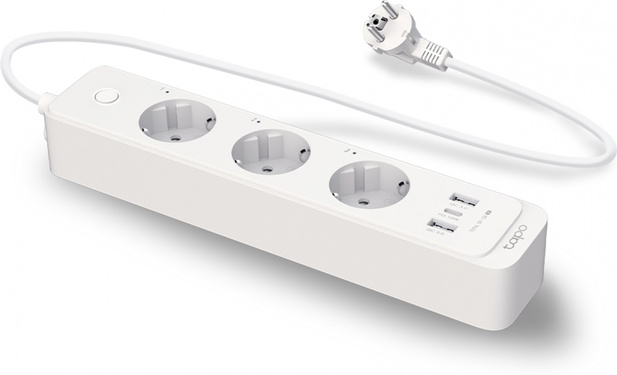 Контакт Интелигентен разклонител TP-Link Tapo P300, WiFi, 3 гнезда, 2300W, 10A, 1, 5 метрна ниска цена с бърза доставка - BestPC.BG