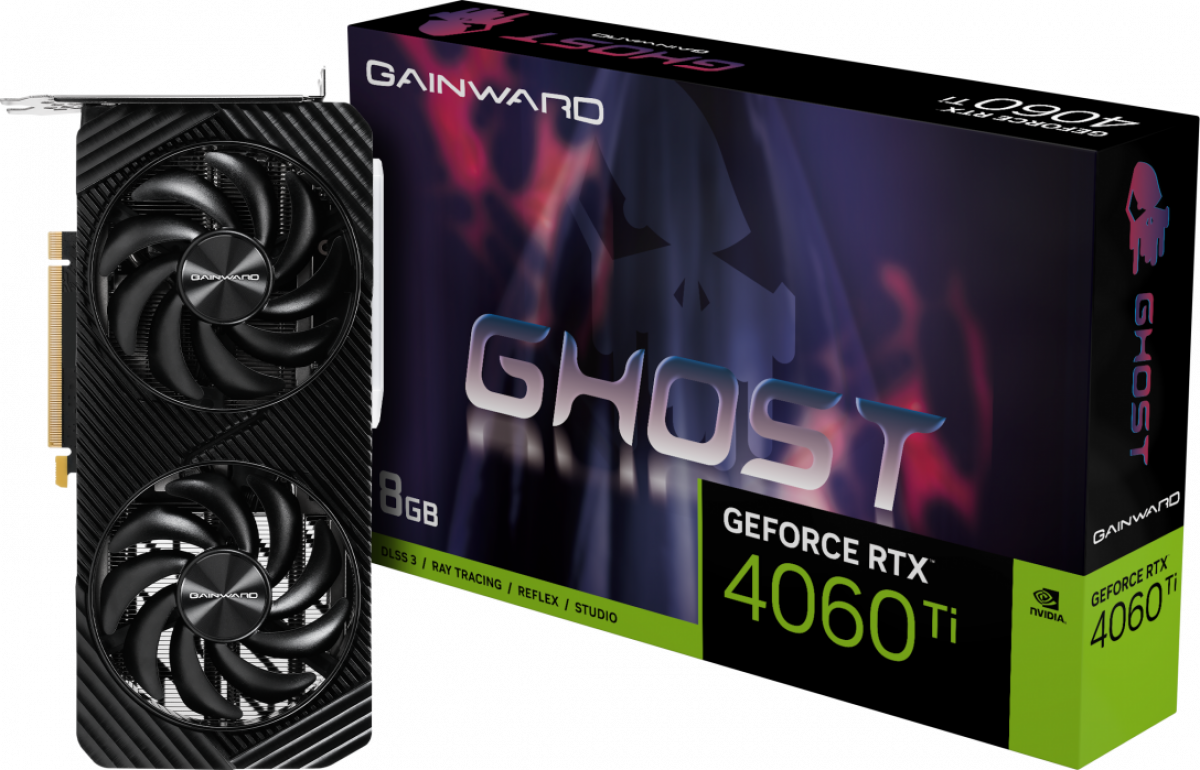 Видеокарта Gainward GeForce RTX 4060Ti Ghost, 8GB GDDR6, 128 bits, 1x HDMI 2.1, 3x DP 1.4aна ниска цена с бърза доставка - BestPC.BG