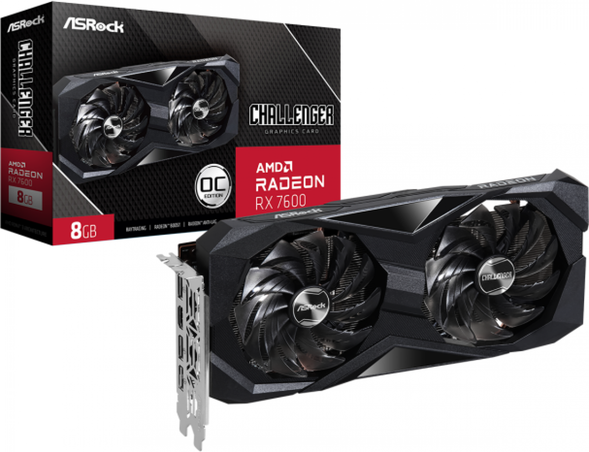Видеокарта ASROCK AMD RADEON RX 7600 Challenger OC 8GB GDDR6на ниска цена с бърза доставка - BestPC.BG