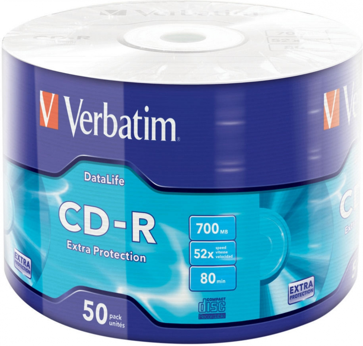 Продукт Verbatim CD-R 700MB 52X EXTRA PROTECTION WRAP (50 PACK)на ниска цена с бърза доставка - BestPC.BG