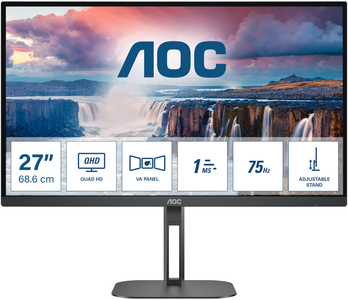 Монитор AOC Q27V5N-BKна ниска цена с бърза доставка - BestPC.BG