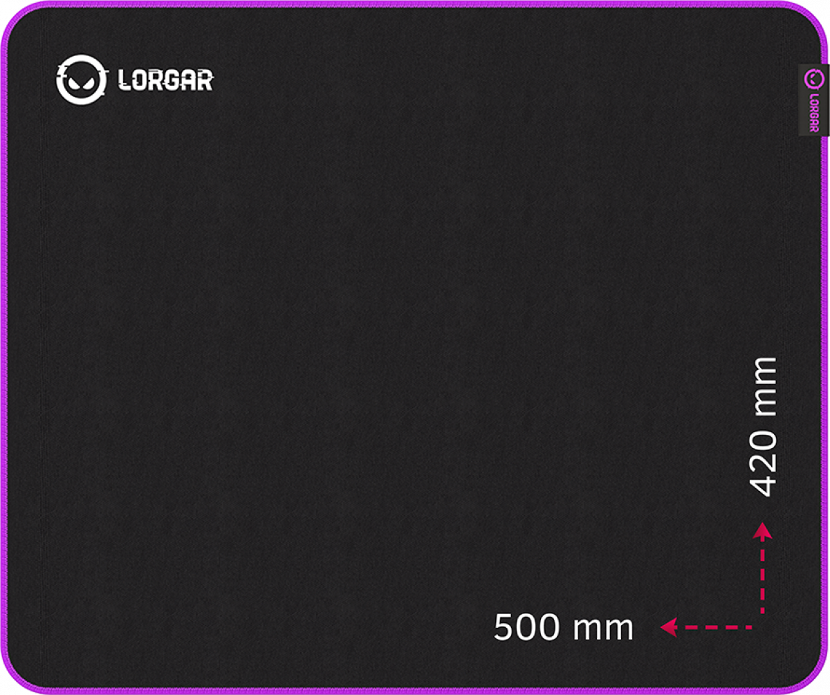 Lorgar Main 135, геймърска подложка, черен/лилав цвят. Размери 500 x 420 x 3 ммна ниска цена с бърза доставка - BestPC.BG