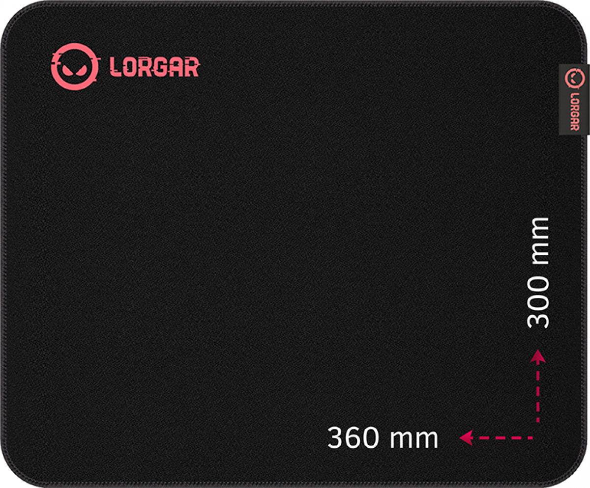 Lorgar Main 323, геймърска подложка, черен цвят. Размери 360 x 300 x 3 ммна ниска цена с бърза доставка - BestPC.BG