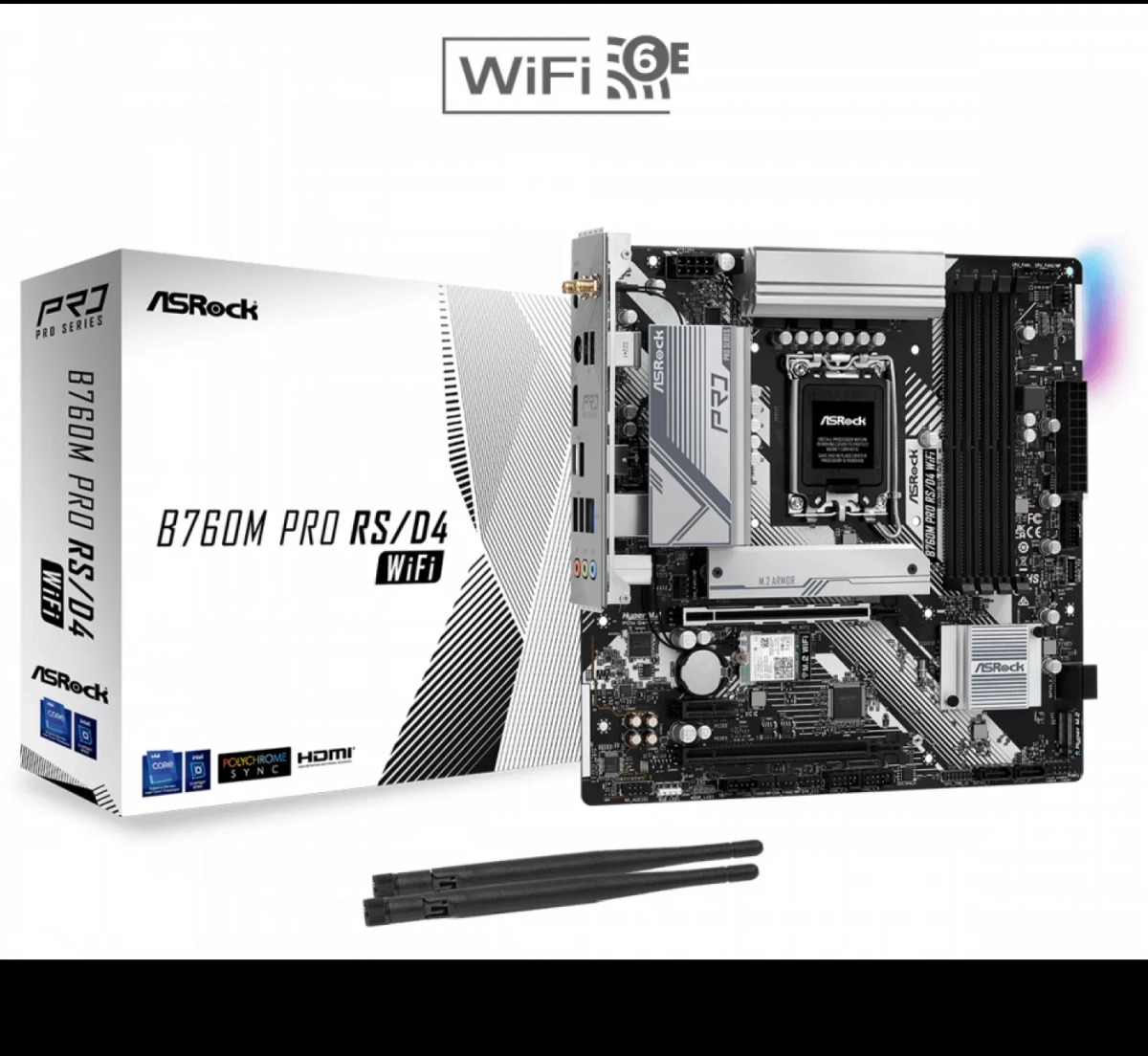 Дънна платка ASRock B760M Pro RS, LGA1700, 4x DDR5, 7200MHz, Micro ATXна ниска цена с бърза доставка - BestPC.BG