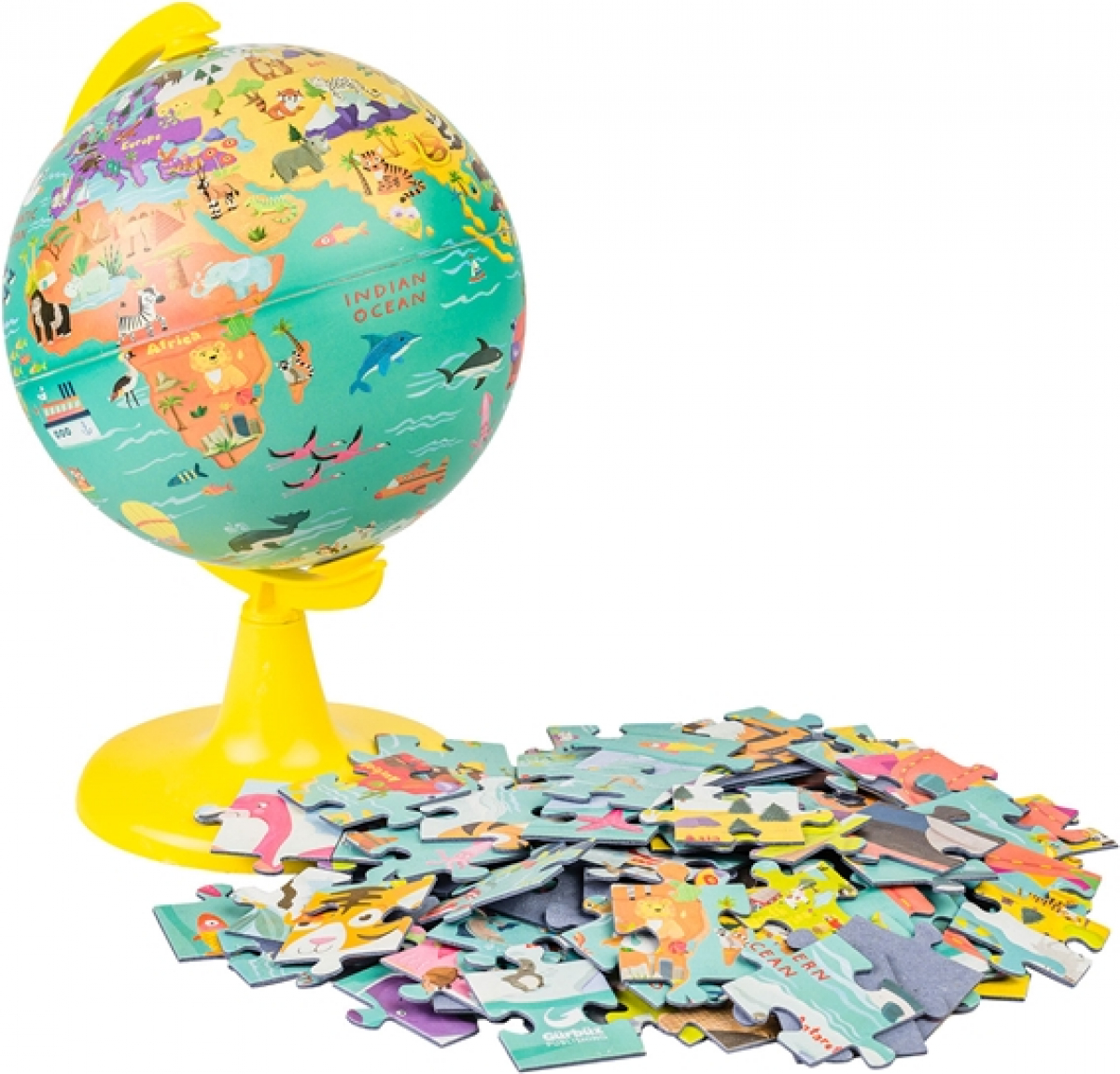 Глобус, диаметър 15 cm, с пъзел Моя див свят, 100 частина ниска цена с бърза доставка - BestPC.BG