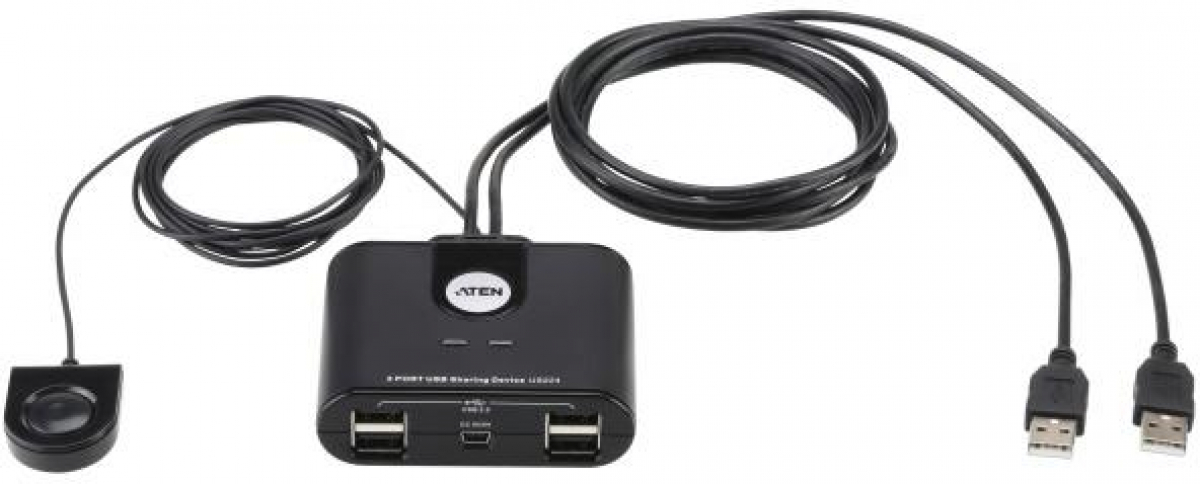 KVM продукт ATEN US224, 2 компютъра към 4 USB периферни устройствана ниска цена с бърза доставка - BestPC.BG