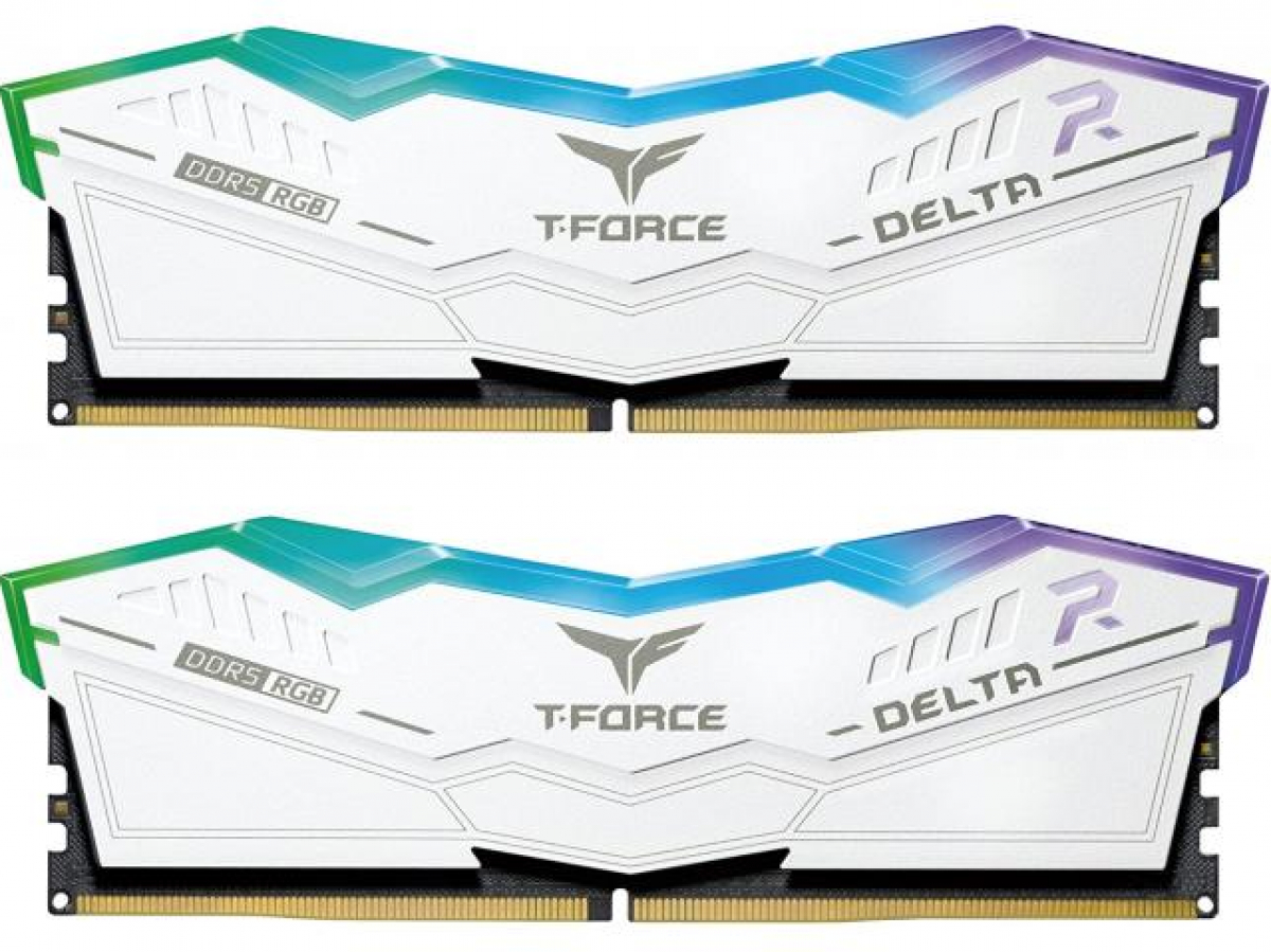 Памет Team Group T-Force Delta RGB White DDR5 32GB (2x16GB) 6000MHz CL38на ниска цена с бърза доставка - BestPC.BG