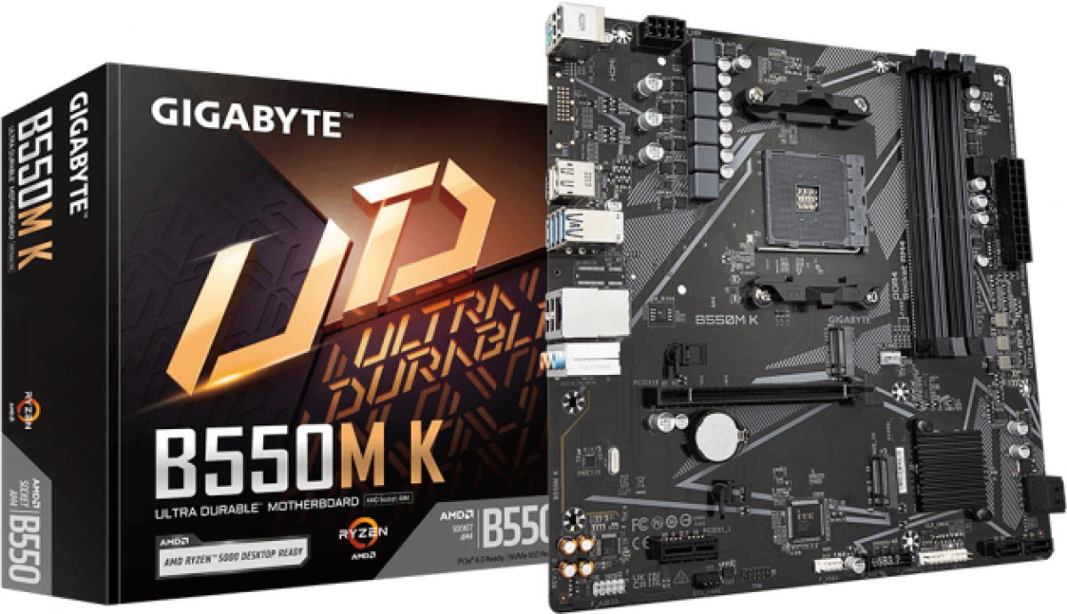 Дънна платка GIGABYTE B550M K 4 x DDR4на ниска цена с бърза доставка - BestPC.BG