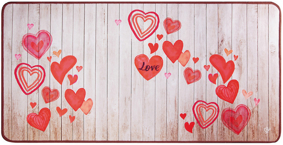 Olivo Изтривалка Miami Cuori Rosso, 100% полиестер, 40 х 60 cmна ниска цена с бърза доставка - BestPC.BG