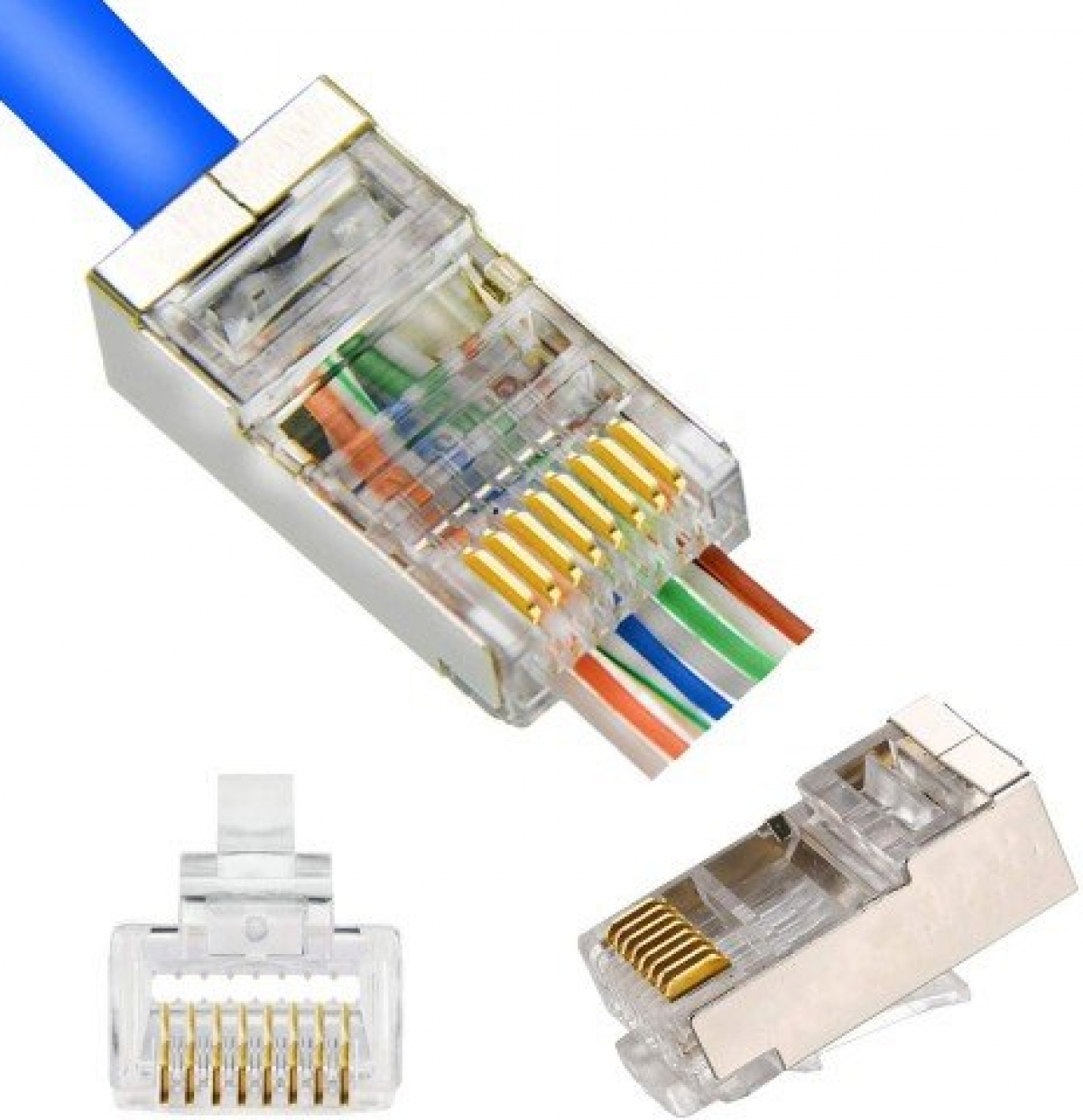 Pass-through конектор RJ45 Cat5 екраниранна ниска цена с бърза доставка - BestPC.BG