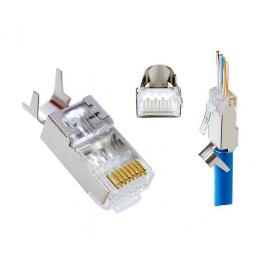 Pass-through конектор RJ45 Cat6, Cat7 екраниранна ниска цена с бърза доставка - BestPC.BG
