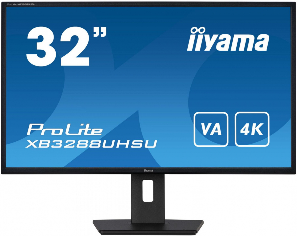 Монитор IIYAMA XB3288UHSU-B5, 31.5\'\' 4K UHD, 300cd/m2, 3ms, VA, Говорители, HDMI, Черенна ниска цена с бърза доставка - BestPC.BG