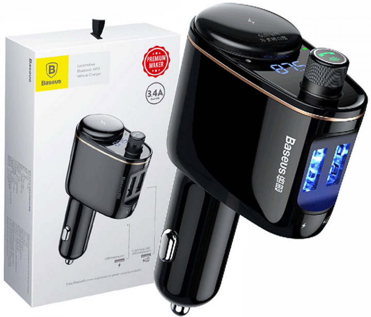 Принадлежност за смартфон Безжичен MP3 плеър за кола Baseus S-06Black OS CCHC000001 - черенна ниска цена с бърза доставка - BestPC.BG