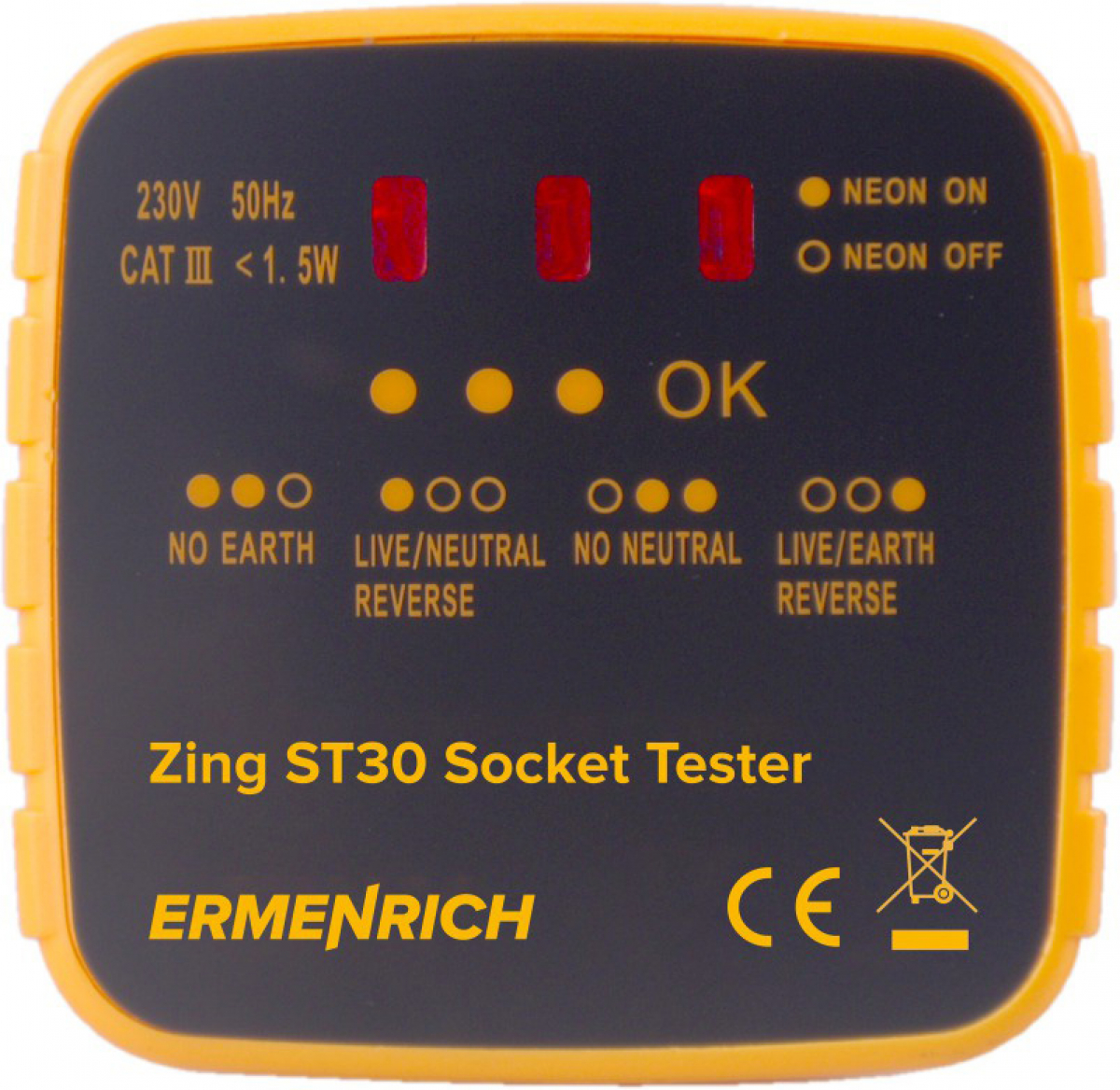 Инструмент/Тестер Тестер за захранващи контакти Ermenrich Zing ST30на ниска цена с бърза доставка - BestPC.BG