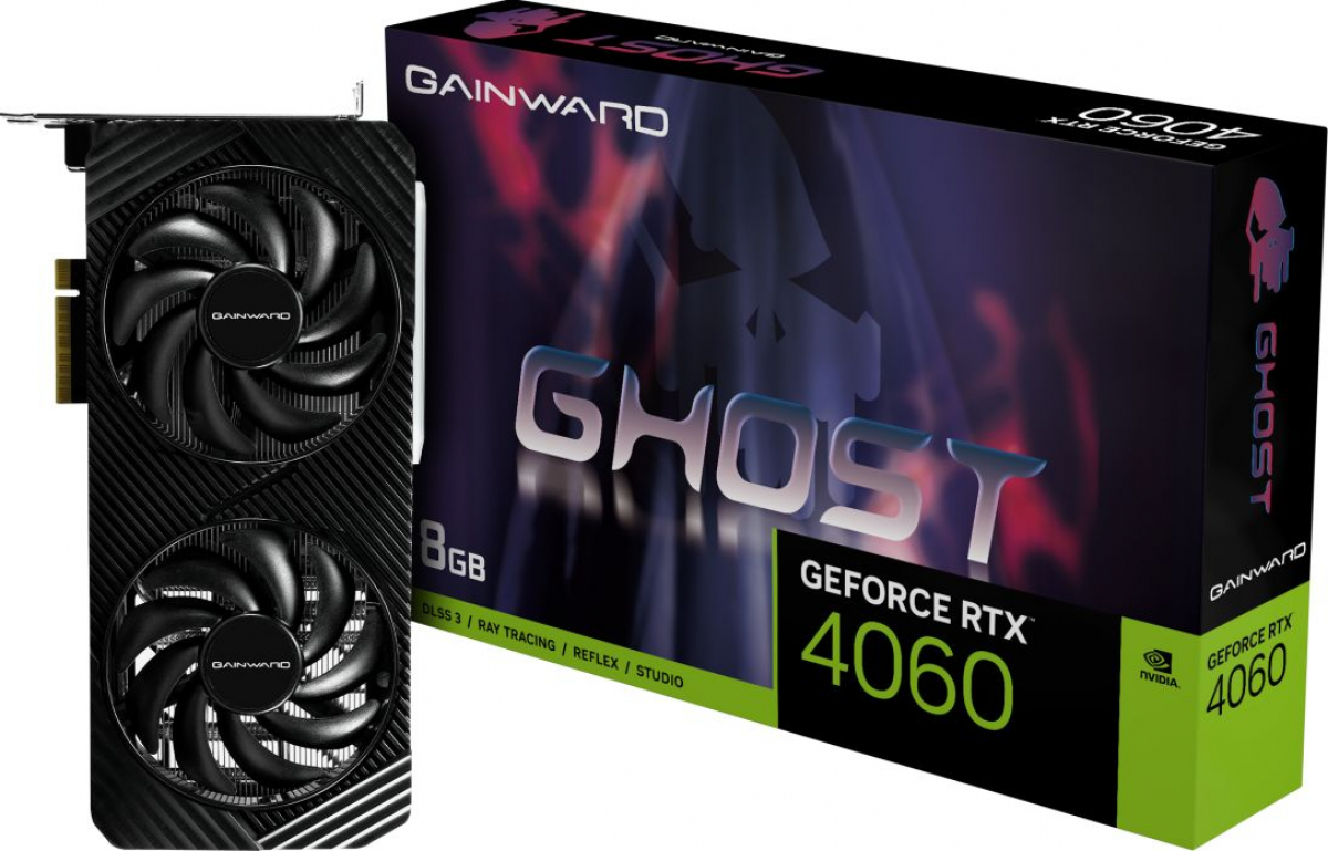 Видеокарта Gainward GeForce RTX 4060 Ghost, 8GB GDDR6, 128 bits, 1x HDMI 2.1, 3x DP 1.4a, two fanна ниска цена с бърза доставка - BestPC.BG