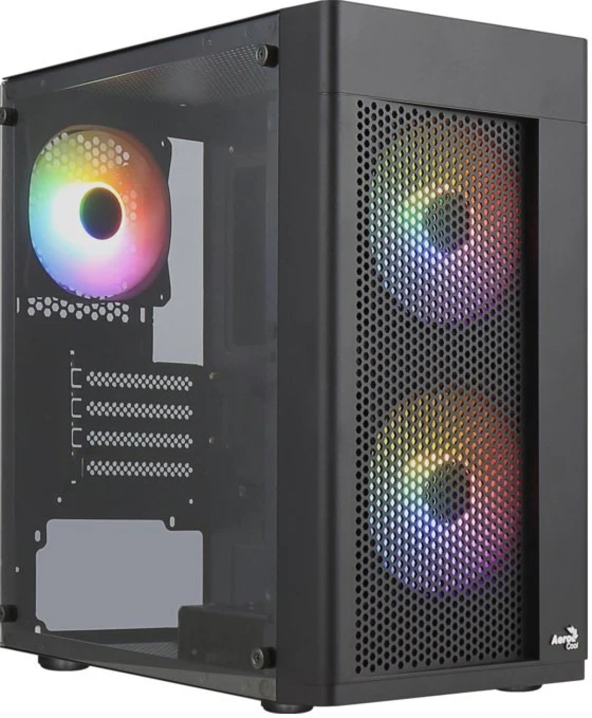 AeroCool кутия Case mATX - Hexform-G-BK-v2 - 3 fans includedна ниска цена с бърза доставка - BestPC.BG