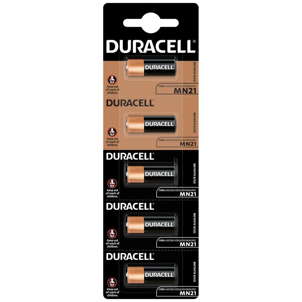 Батерия Алкална DURACELL 12 V 55 mAh, за аларми А23 MN21, цена за 1 бр, 5бр. в опаковкана ниска цена с бърза доставка - BestPC.BG