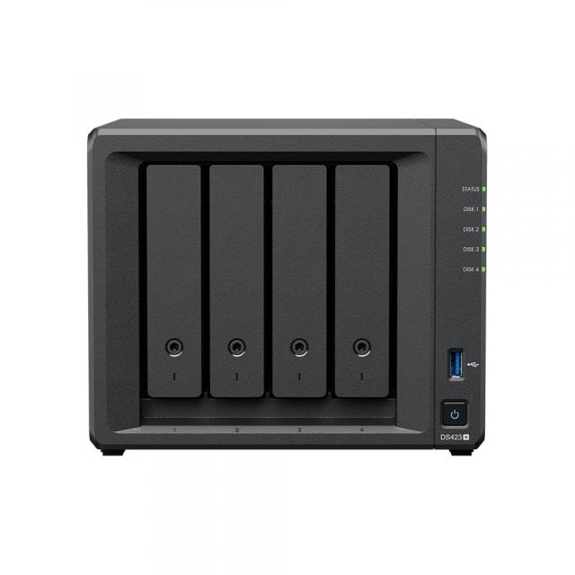 Мрежов сторидж (NAS/SAN) Synology NAS DS423+, за 4x SATA, До 108ТВ, 2x NVMe SSD, 2GB DDR4, 2x USB 3.2на ниска цена с бърза доставка - BestPC.BG