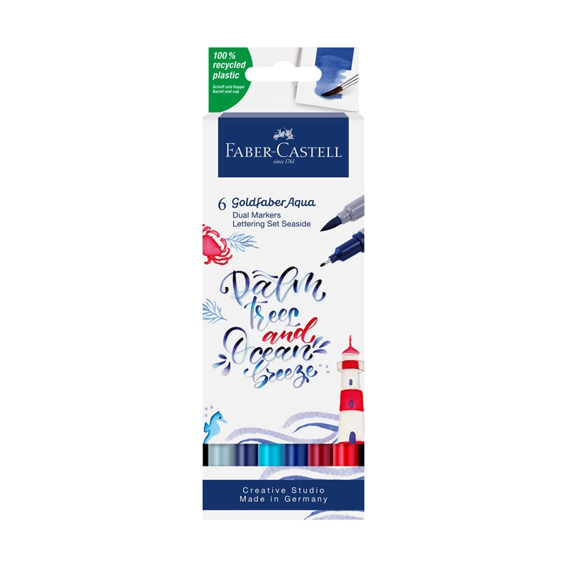 Faber-Castell Маркер Goldfaber A.Dual - Seaside, 6 брояна ниска цена с бърза доставка - BestPC.BG
