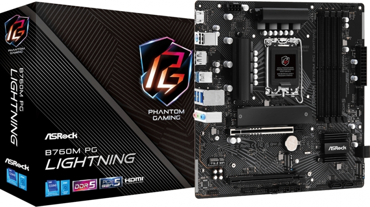 Дънна платка Asrock B760M Phantom Gaming Lightningна ниска цена с бърза доставка - BestPC.BG