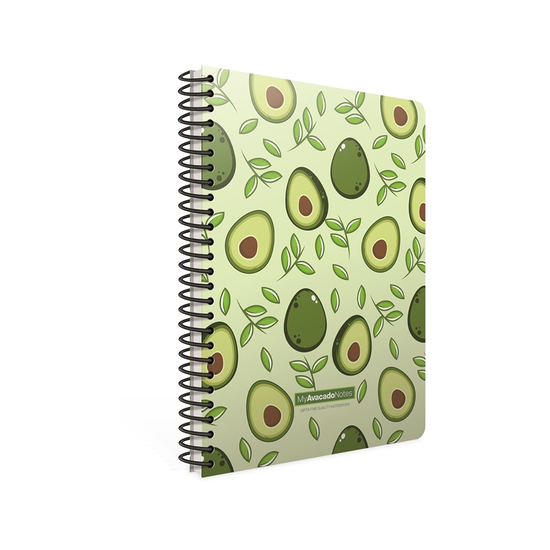 Gipta Тетрадка Avocado, бяла хартия, широки редове, със спирала, А5, 80 листана ниска цена с бърза доставка - BestPC.BG