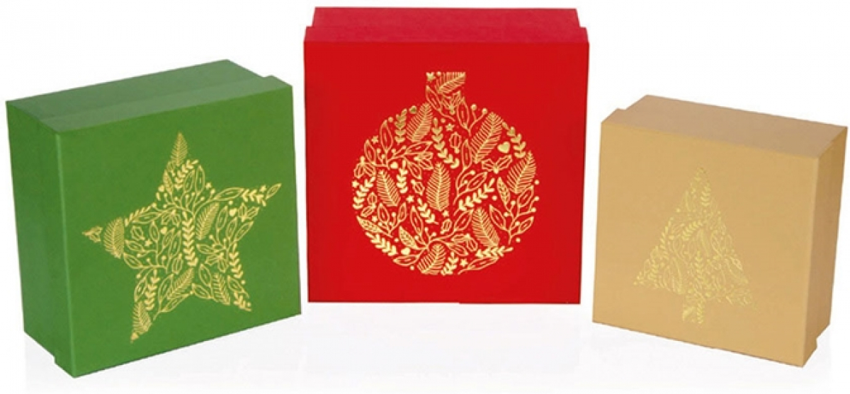 Продукт Gipta Подаръчни кутии New Year, с капак, 3 брояна ниска цена с бърза доставка - BestPC.BG