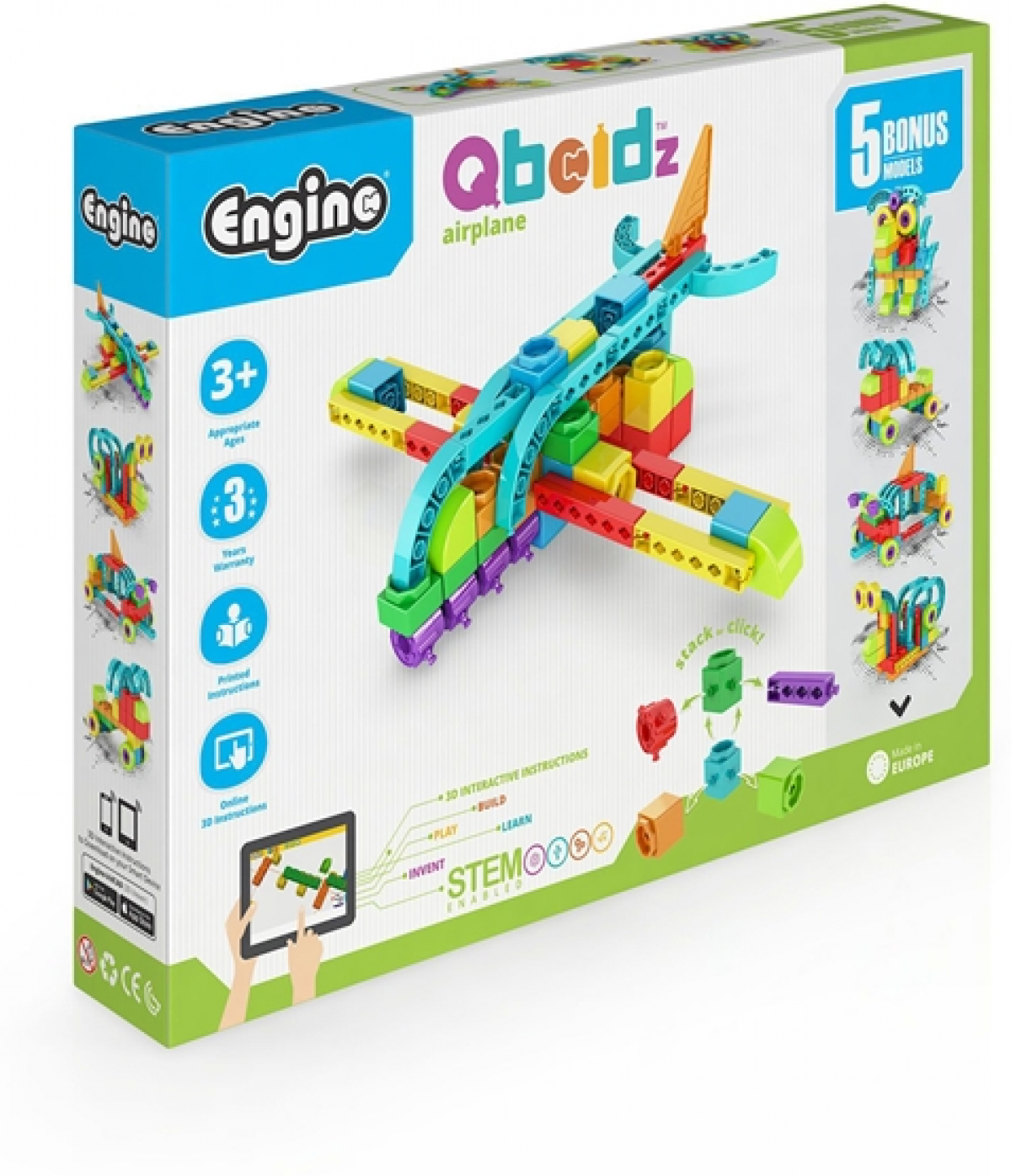 Engino Конструктор Qboidz - Самолет, 5 в 1на ниска цена с бърза доставка - BestPC.BG