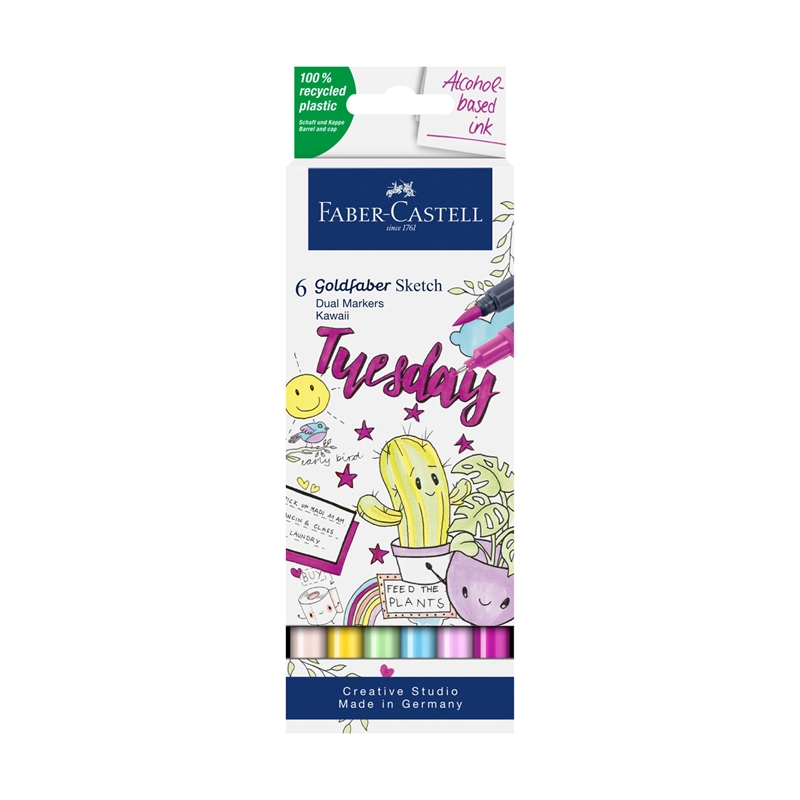Faber-Castell Маркер Goldfaber Sketch - Kawaii, 6 брояна ниска цена с бърза доставка - BestPC.BG