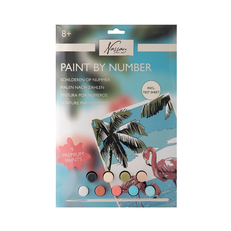 Nassau Рисуване по номера на картон - Фламинго, 33.5 х 23.8 cmна ниска цена с бърза доставка - BestPC.BG