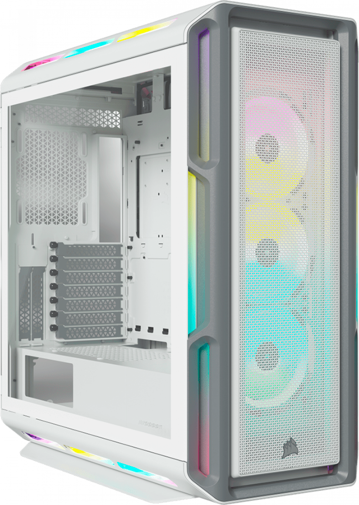 Кутия Corsair iCUE 5000T RGB Tempered Glass Mid-Tower , бял цвятна ниска цена с бърза доставка - BestPC.BG
