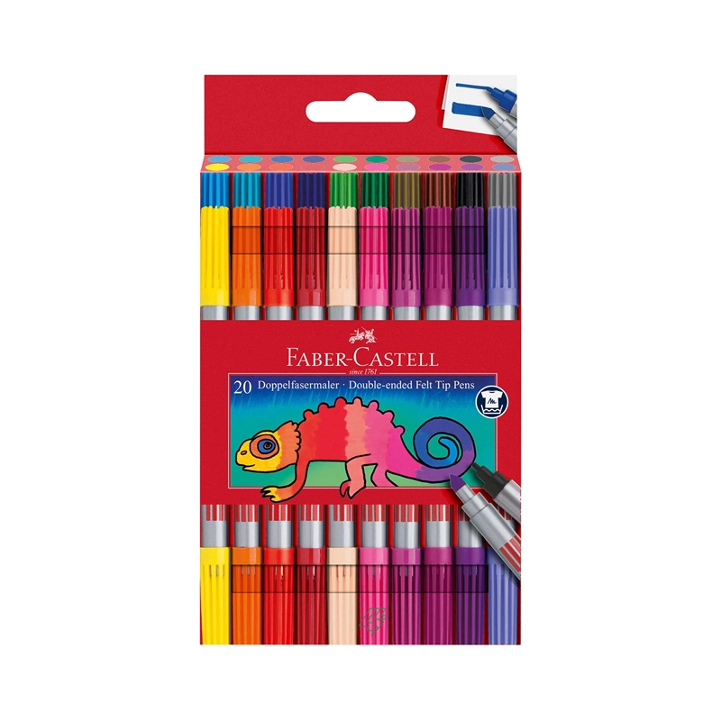 Faber-Castell Флумастери, двойни, 20 цвятана ниска цена с бърза доставка - BestPC.BG