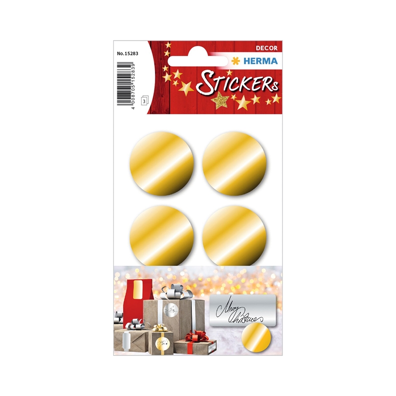 Herma Самозалепващи се етикети, диаметър 32 mm, златисти, 18 брояна ниска цена с бърза доставка - BestPC.BG