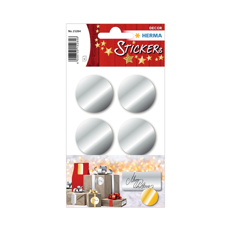 Herma Самозалепващи се етикети, диаметър 32 mm, сребристи, 18 брояна ниска цена с бърза доставка - BestPC.BG