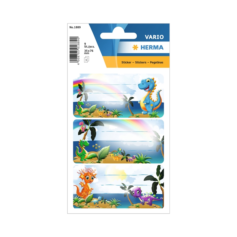 Herma Самозалепващи се етикети Динозавърчета, ученически, 9 брояна ниска цена с бърза доставка - BestPC.BG