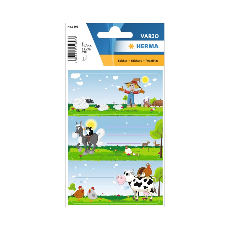 Herma Самозалепващи се етикети Ферма, ученически, 9 брояна ниска цена с бърза доставка - BestPC.BG