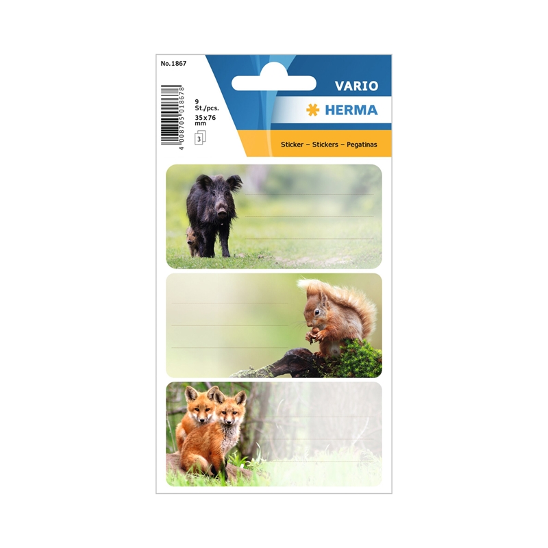 Herma Самозалепващи се етикети Горски животни, ученически, 9 брояна ниска цена с бърза доставка - BestPC.BG