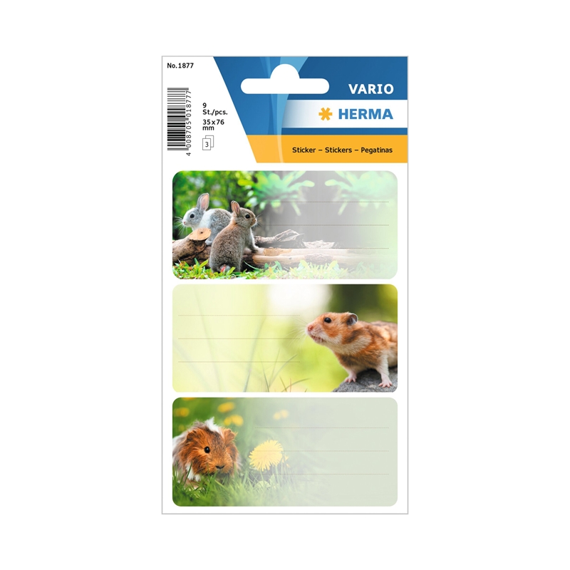 Herma Самозалепващи се етикети Гризачи, ученически, 9 брояна ниска цена с бърза доставка - BestPC.BG