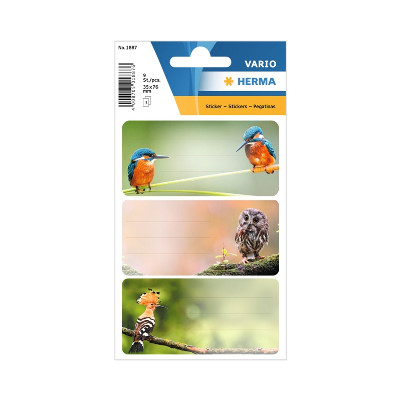 Herma Самозалепващи се етикети Птици, ученически, 9 брояна ниска цена с бърза доставка - BestPC.BG