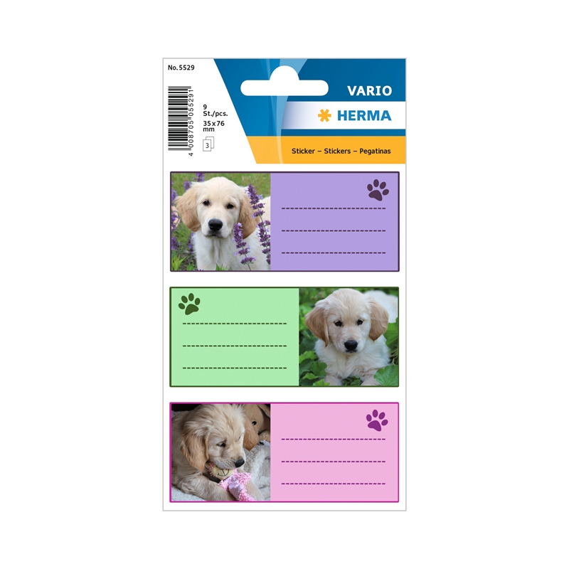 Herma Самозалепващи се етикети Кученца, ученически, 9 брояна ниска цена с бърза доставка - BestPC.BG