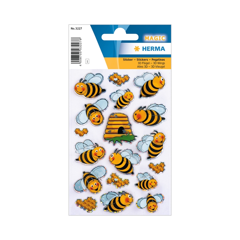 Herma Самозалепващи се етикети Пчели, 3D, 1 листна ниска цена с бърза доставка - BestPC.BG